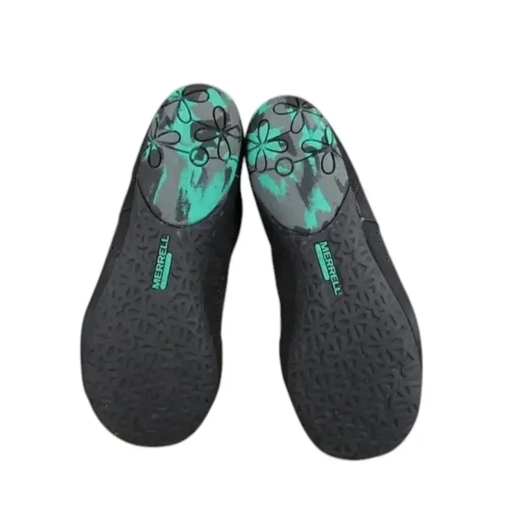 Merrell Shoes Womens 8 Casual Leather Sneakers Black Mimix Maze Eyelet Laser Cut